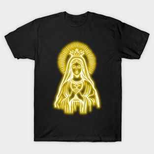 Gold Neon Blessed Virgin Mary T-Shirt